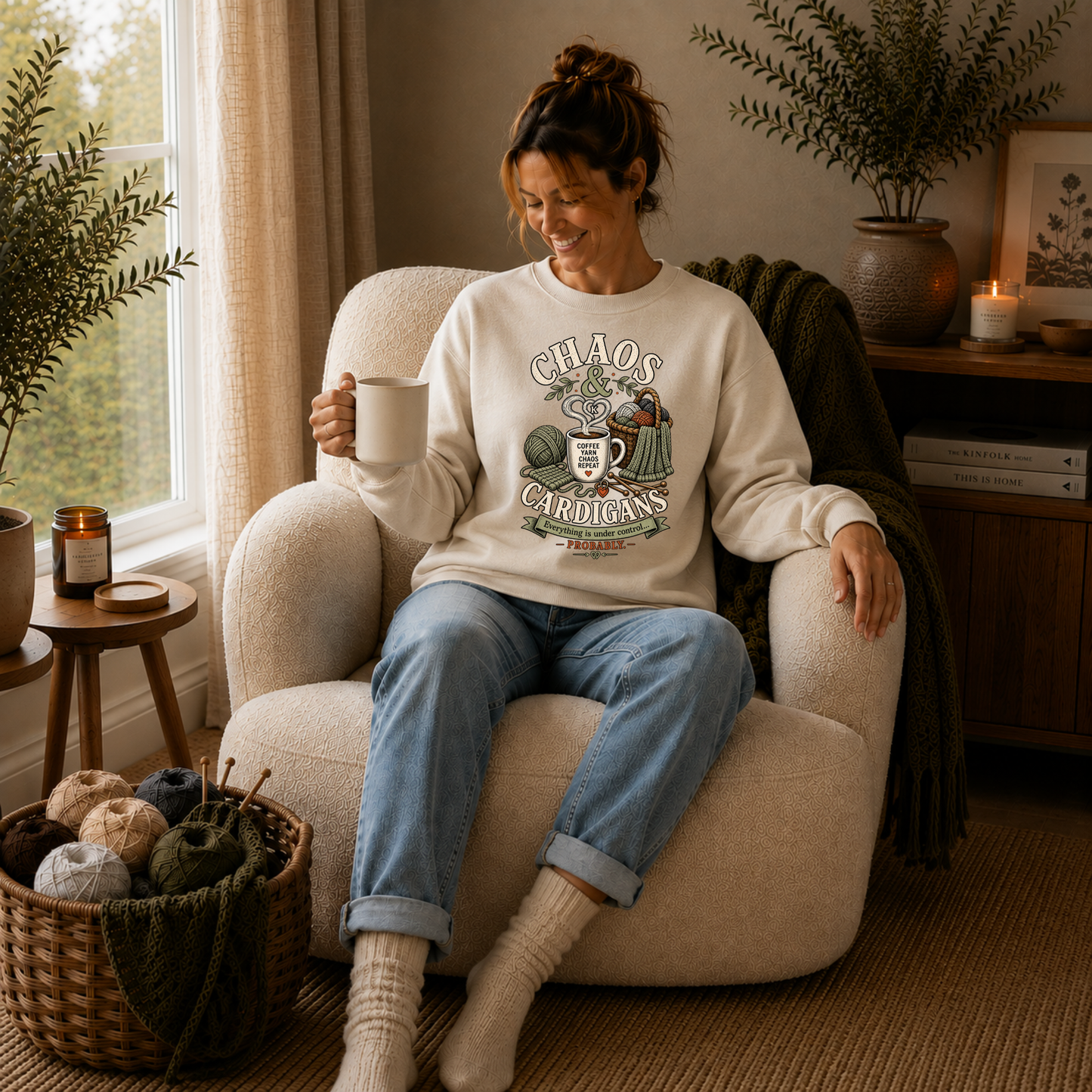 Chaos & Cardigans Knitting Sweatshirt | Funny Gift for Knitters