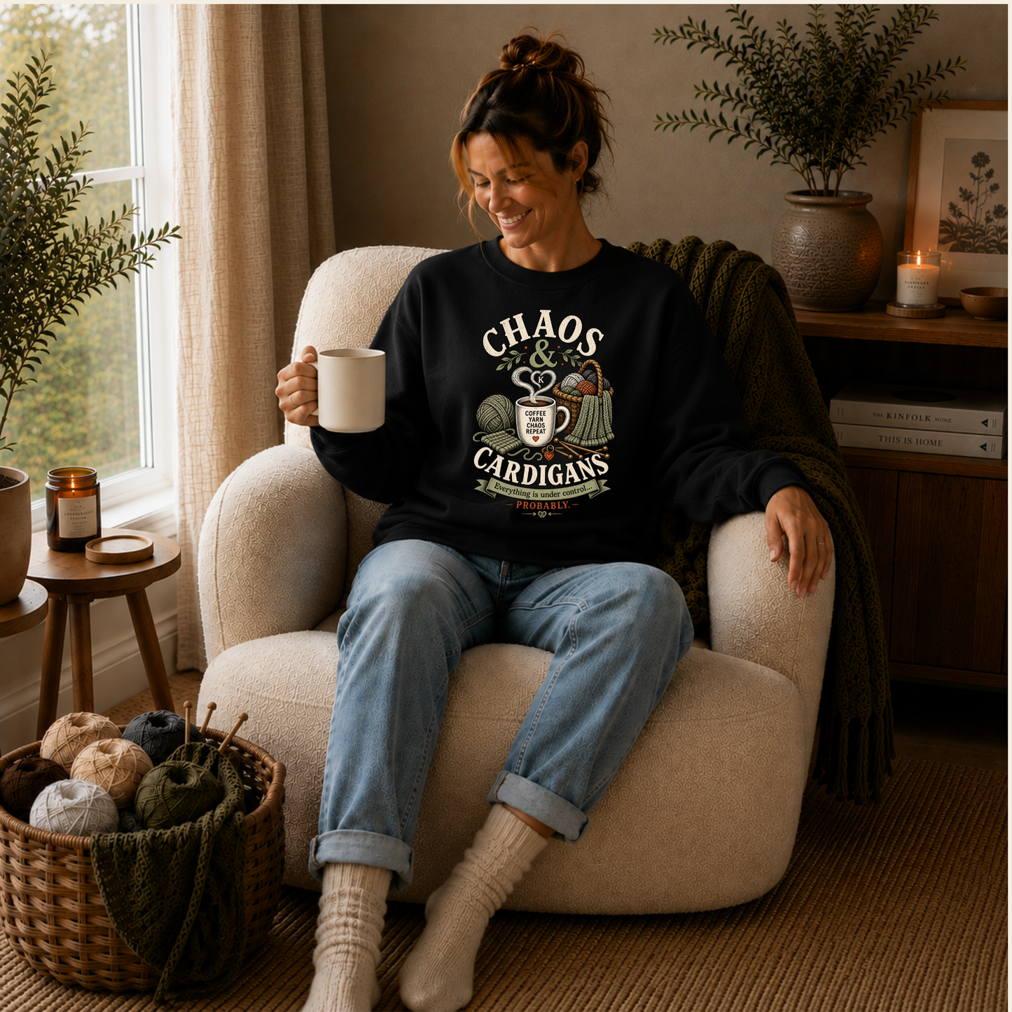 Chaos & Cardigans Knitting Sweatshirt | Funny Gift for Knitters