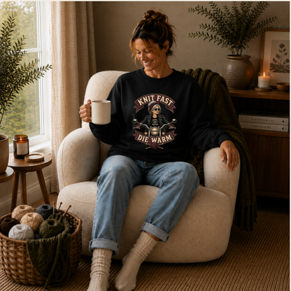 Knit Fast, Die Warm – Rebel Knitter Sweater | Funny gift for Knitters