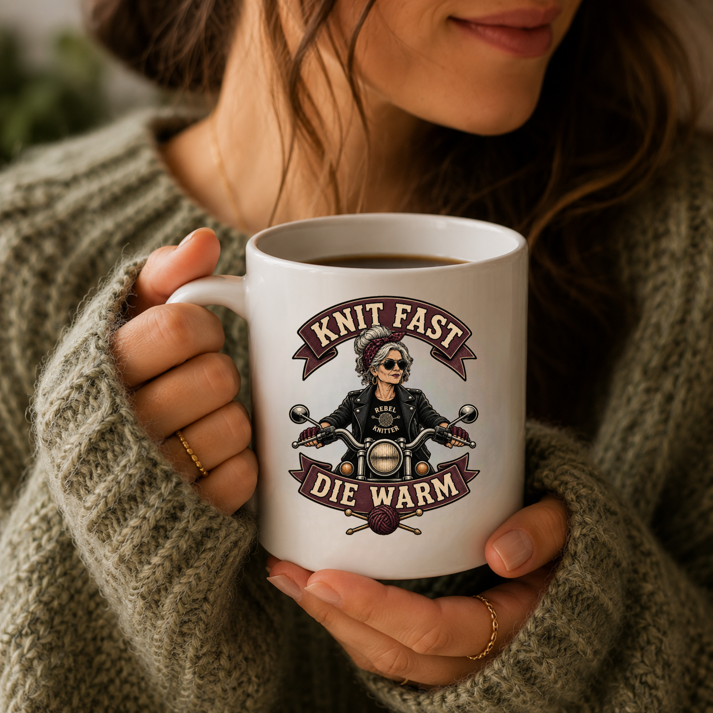 Knit Fast Die Warm - Mug | Funny Gift for Knitters