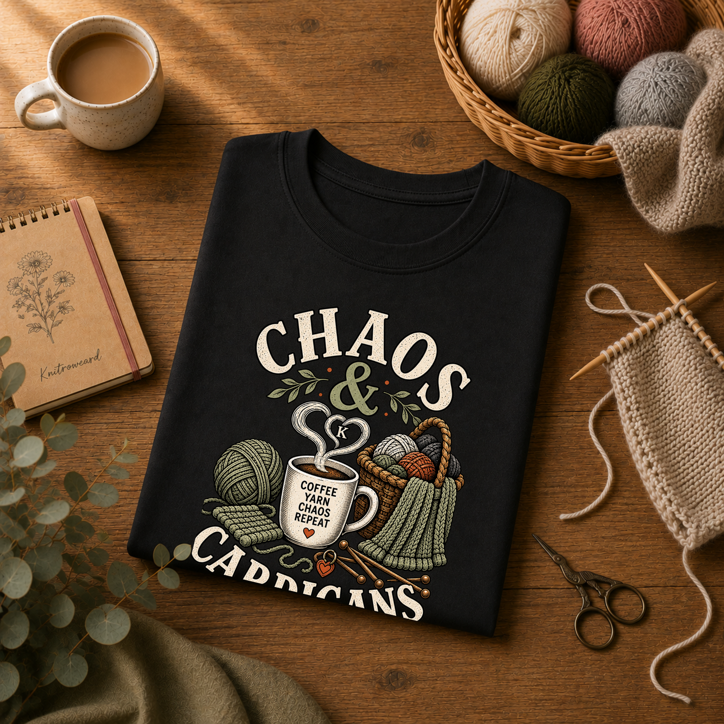 Chaos & Cardigans Knitting Sweatshirt | Funny Gift for Knitters