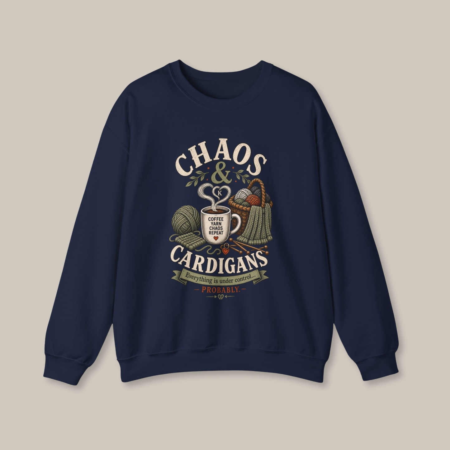 Chaos & Cardigans Knitting Sweatshirt | Funny Gift for Knitters