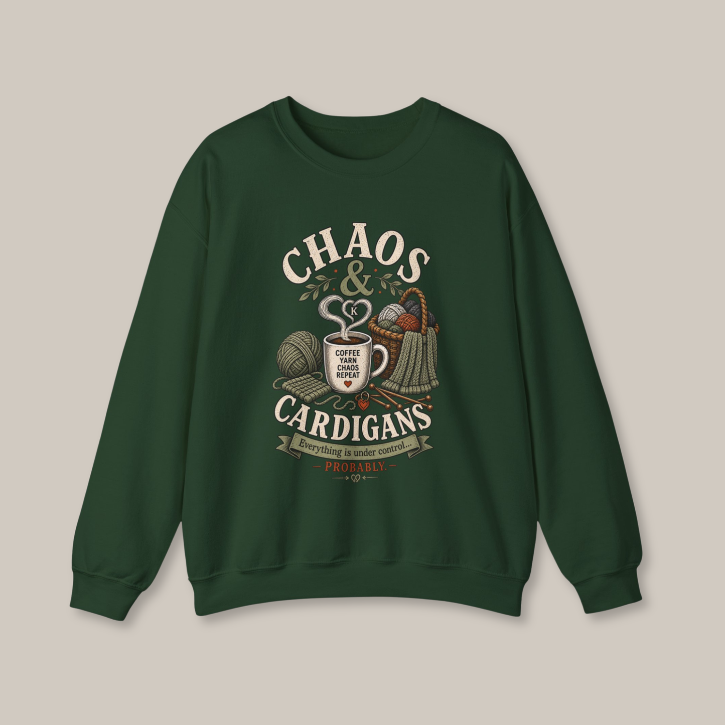 Chaos & Cardigans Knitting Sweatshirt | Funny Gift for Knitters